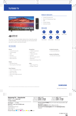 Samsung UN50TU7000FXZA - Owner's manual, Specification