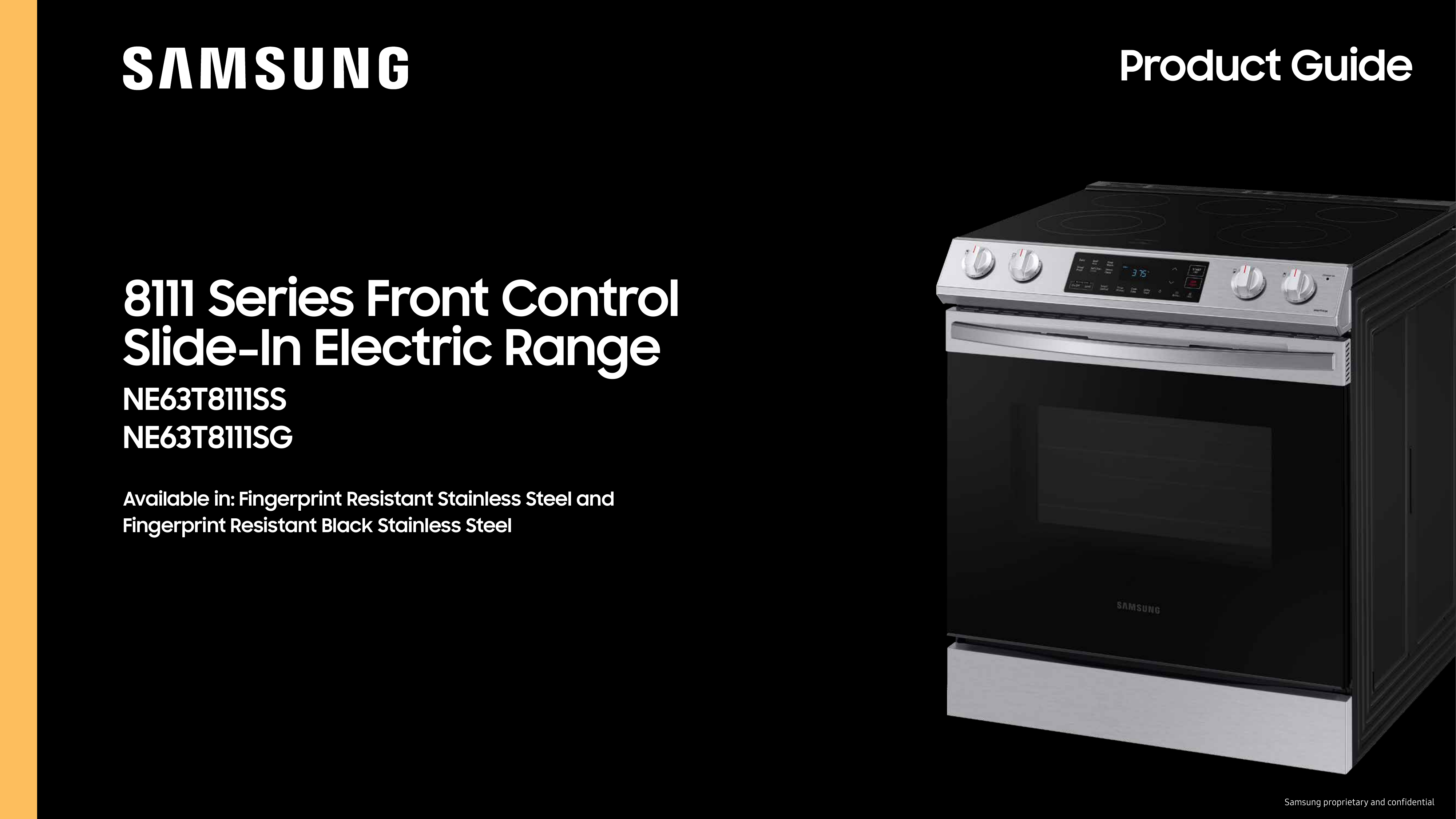 NE63T8111SG Samsung 30 Front Control Wifi Enabled Slide-In Electric Range-  Fingerprint Resistant Black Stainless Steel