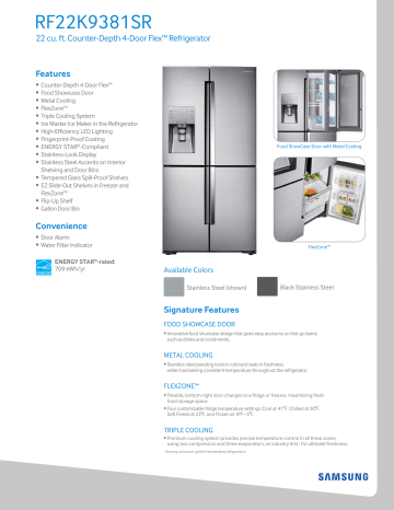 Samsung RF22K9381SR Refrigerator Specification | Manualzz