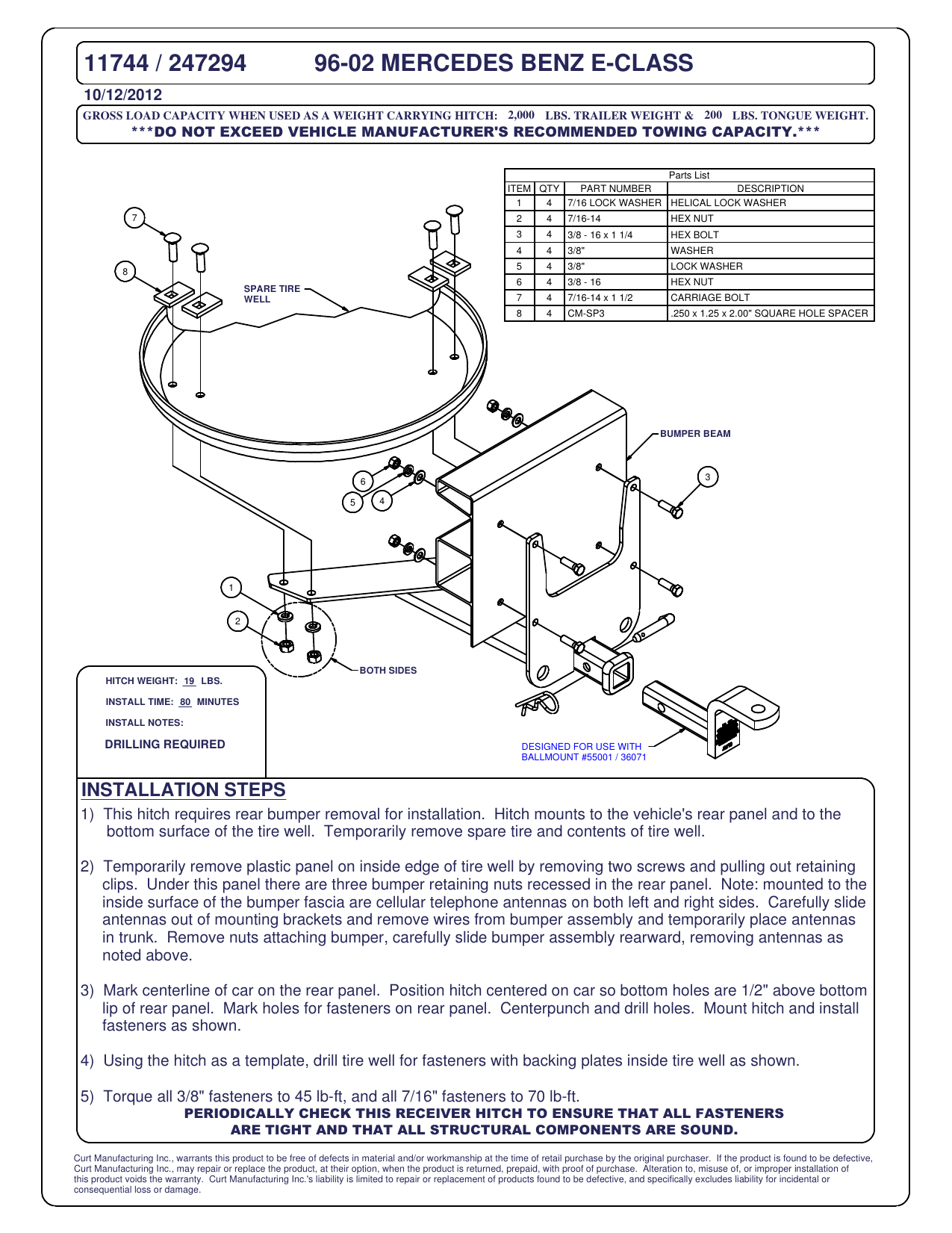 1998-2002 E430 1996-2002 E320 Sedan 1997 E420 1999-2002 E55 AMG Curt Manufacturing 11744 1-1/4 Class 1 Trailer Hitch Receiver for 1996-1999 Mercedes-Benz E300 1998-2002 E430 1996-2002 E320 Sedan 1997 E420 1999-2002 E55 AMG Curt Manufacturing 11744 1-1/4 Class 1 Trailer Hitch Receiver for 1996-1999 Mercedes-Benz E300