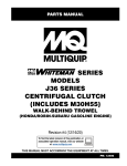 MQ Multiquip J36-M30-SERIES Parts Manual