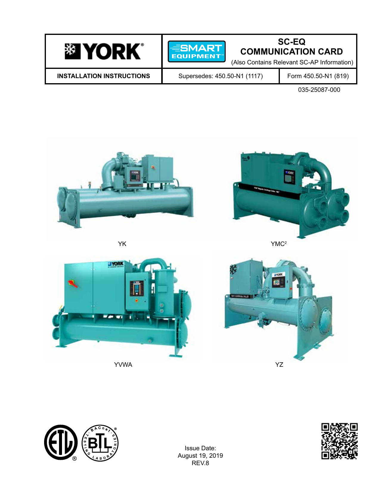Johnson Controls York Smart Equipment SC-EQ Installation Instructions Manual | Manualzz York Ypc Control Panel Wiring Diagram Manualzz