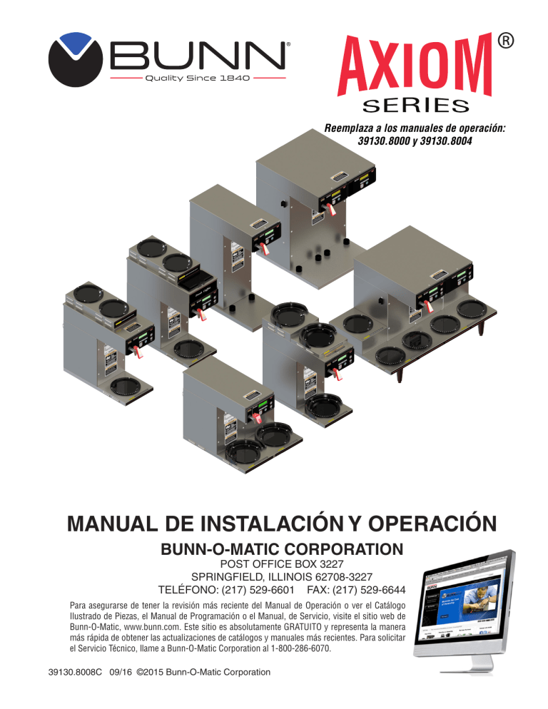 Bunn AXIOM® DV-3 (3 Lower Warmers), AXIOM® DV-APS Airpot System, AXIOM