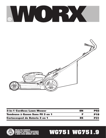 Worx WG753 WG751.9 WG761 WG751.3 WG751.2 WG751.3OFFER Owner s