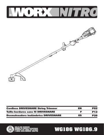 WORX NITRO Cordless DRIVESHARE String Trimmer DRIVESHARE WG186