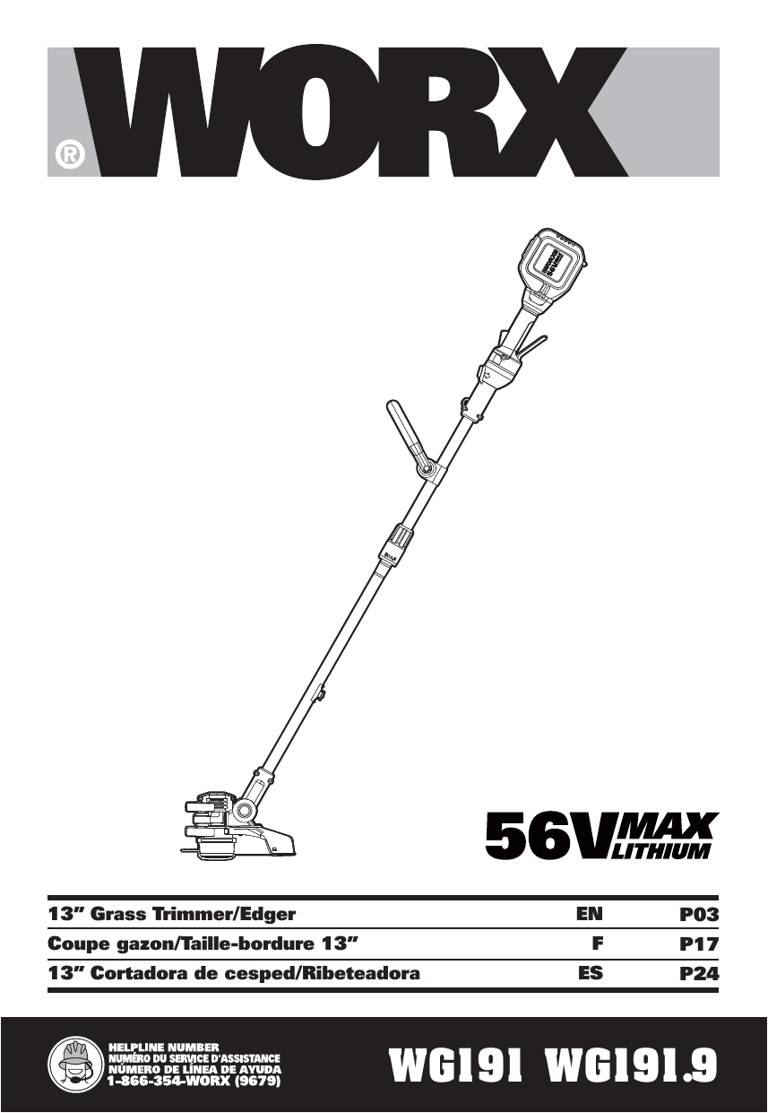 Worx WG926 WG191.9 WG191 Owner s manual Manualzz