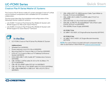 Crestron UC-FCMX Quick Start | Manualzz