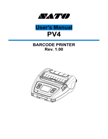 Sato PV4 Manual | Manualzz