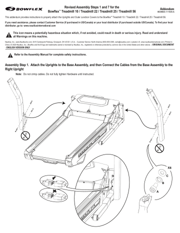 Bowflex Treadmill 56 Revised Assembly Steps Manualzz