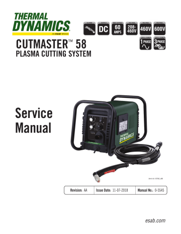 ESAB Thermal Dynamics_AEB CUTMASTER® 58 Service Manual | Manualzz