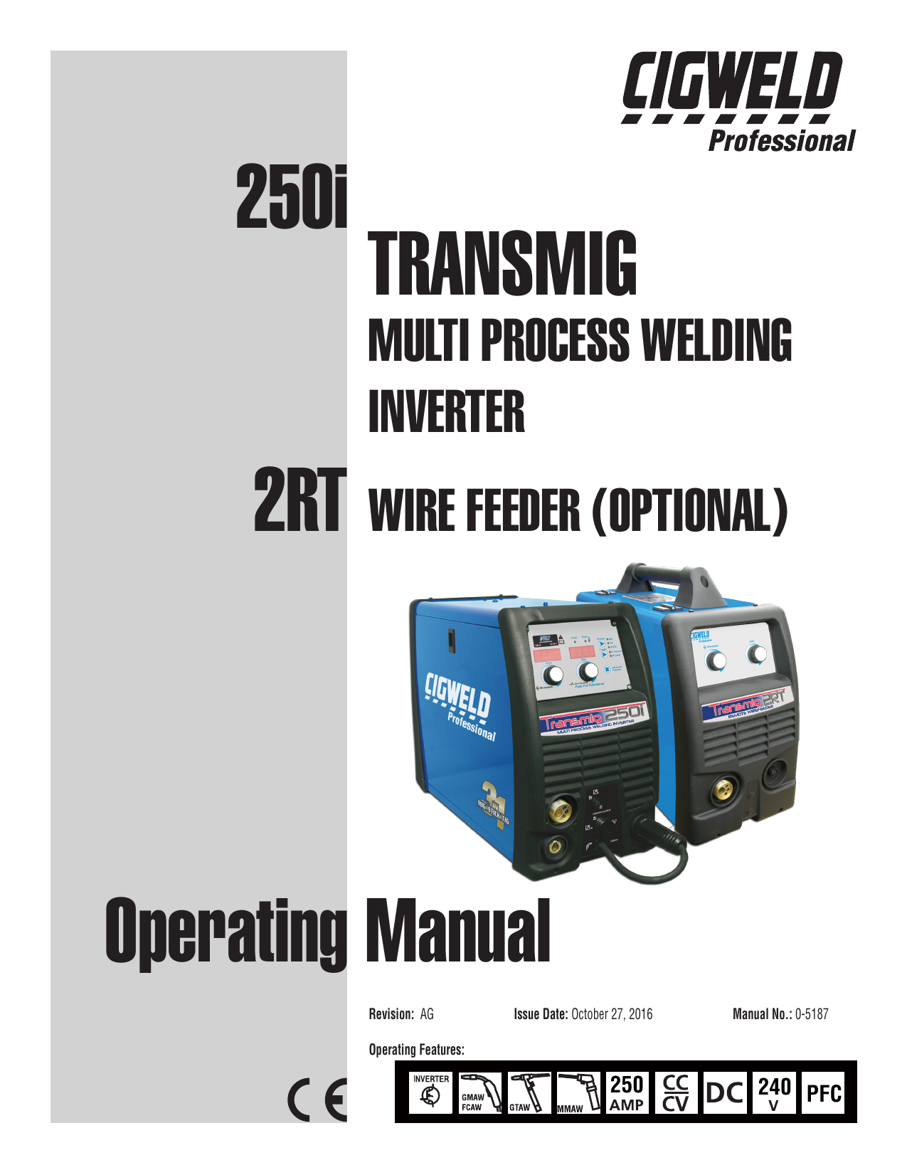ESAB 250i Transmig Multi Process Welding Inverter 2RT Wire Feeder  (Optional) Instruction manual