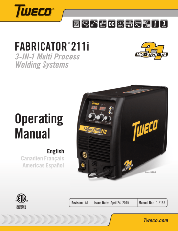 ESAB FABRICATOR® 211i 3-IN-1 Multi Process Welding Systems Instruction manual | Manualzz