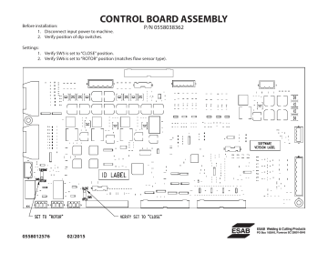 ESAB Control Board Assembly Installation manual | Manualzz