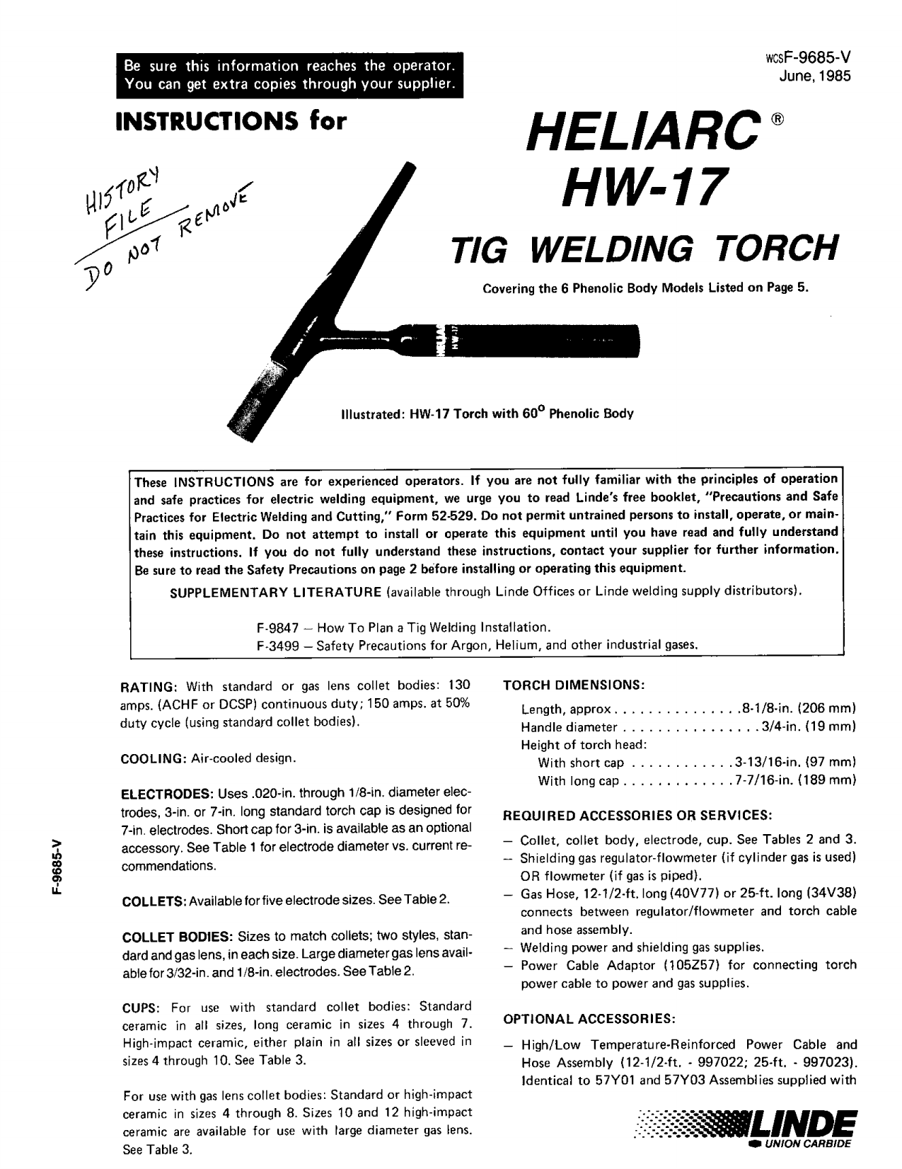 CNC, Metalworking & Manufacturing Tig Welding Torch Head Body P/N 57Y06