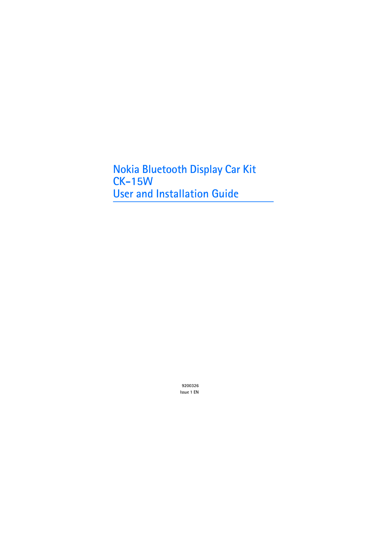 Nokia CK 15W Owner Manual Manualzz