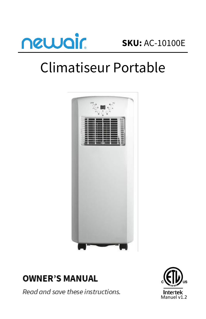 climatiseur tectro tp 1020 notice francais
