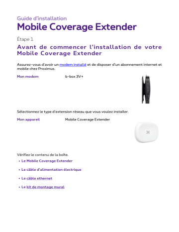 Proximus Mobile Coverage Extender Mode d'emploi | Manualzz