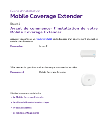 Proximus Mobile Coverage Extender Mode d'emploi | Manualzz