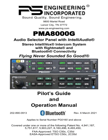 PS Engineering AerocomIII INTERCOM Pilot Guide | Manualzz