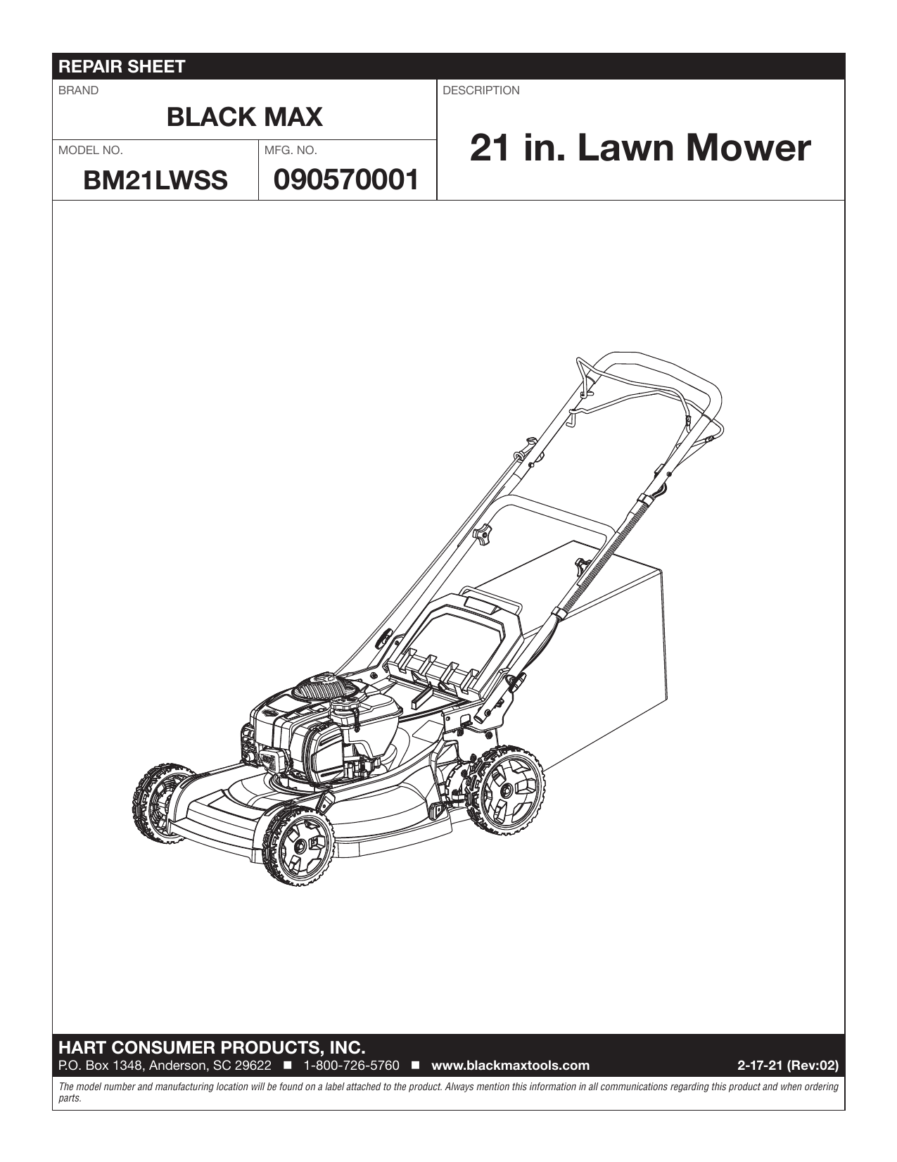 Black Max 21 inch 3 in 1 Self Propelled Lawn Mower Gas BM21LWSS