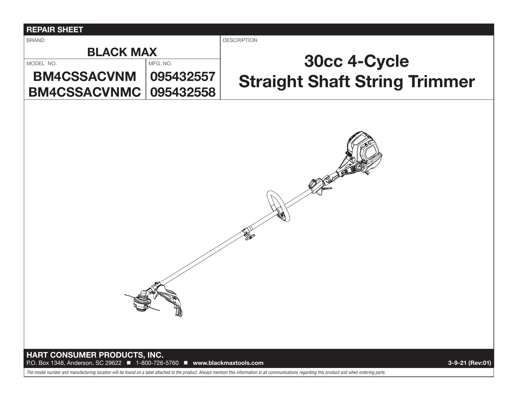 Blackmax  4-Cycle 18 Straight Shaft Attachment Capable String Trimmer