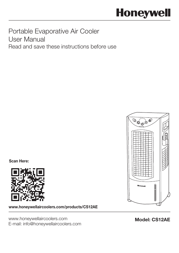 Honeywell air cooler sales cs12ae