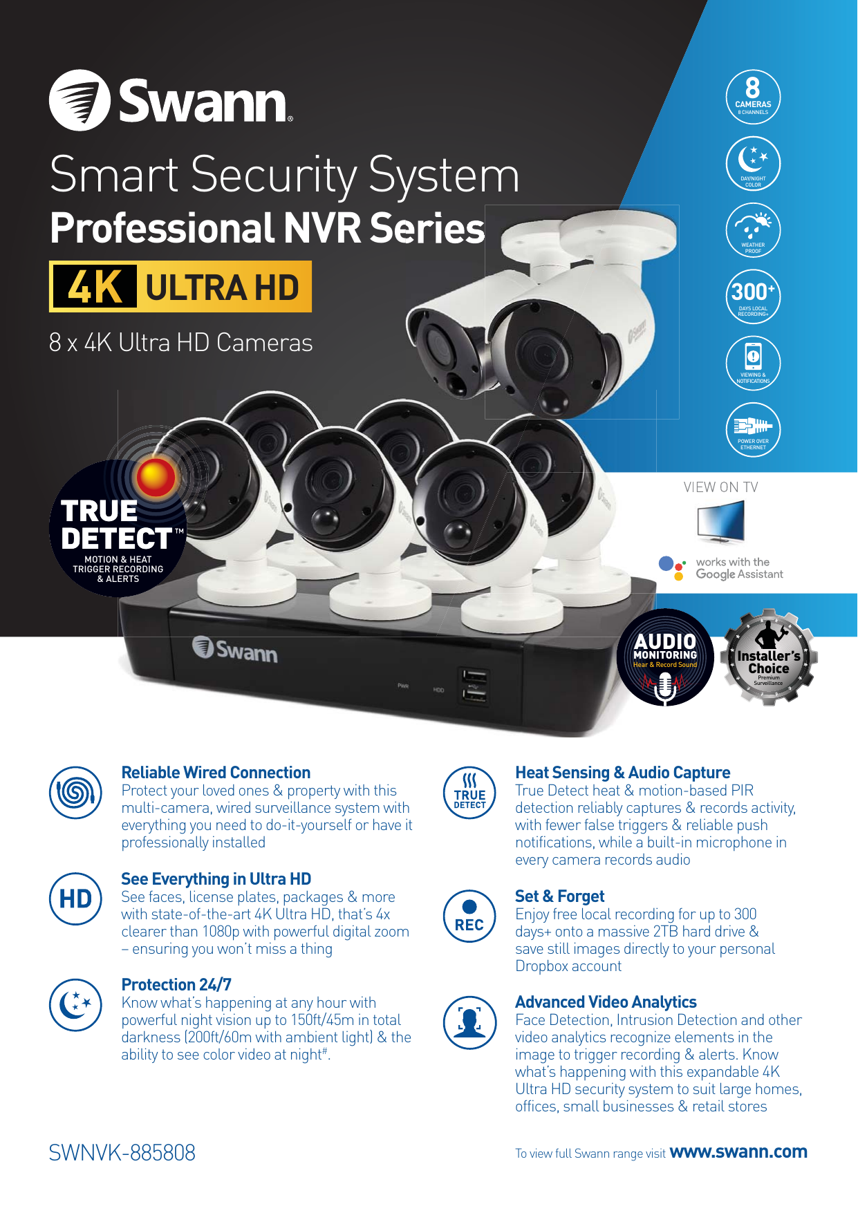 Swann Smart Security System 8Channel 4K Professional NVR