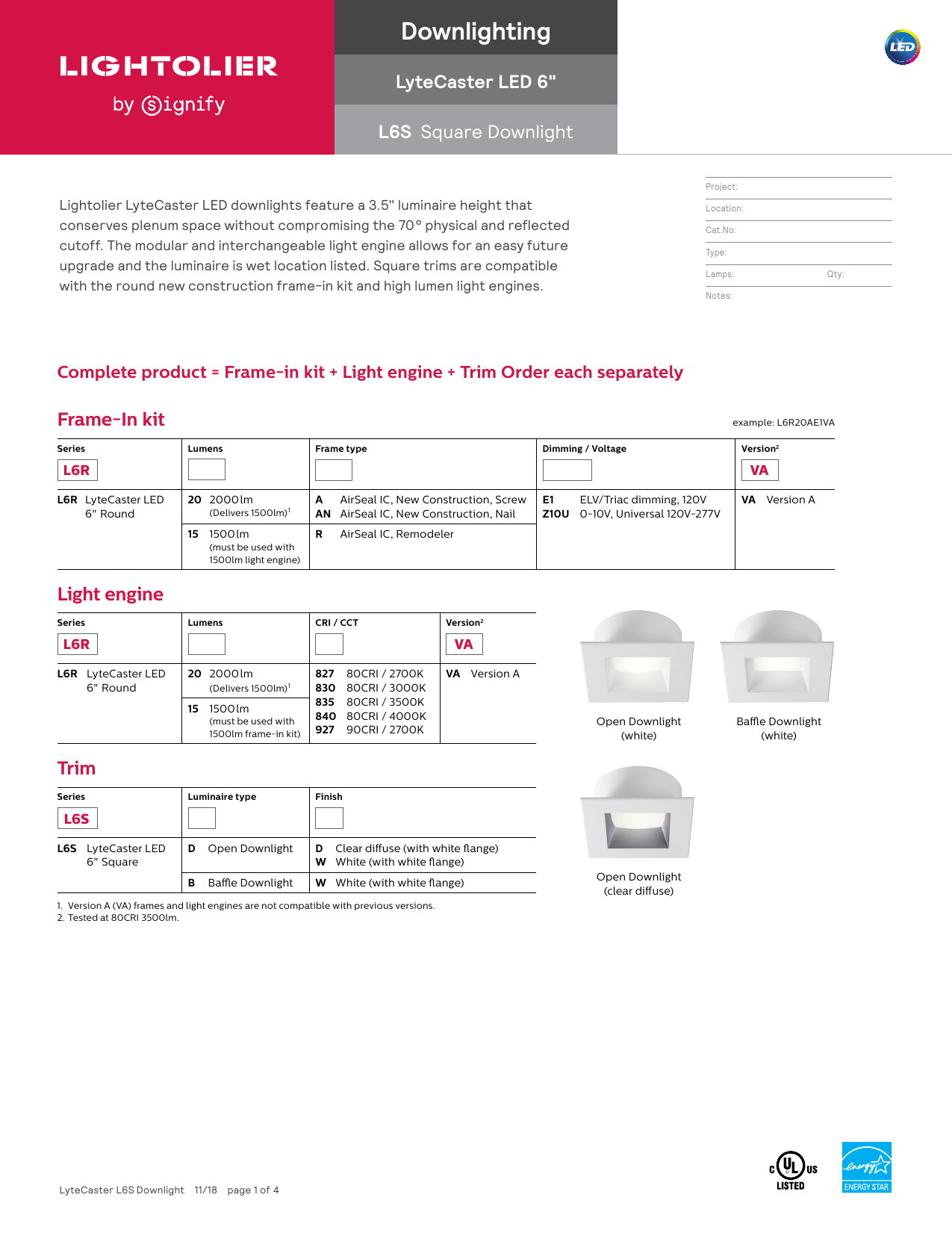 Lightolier Lighting L6r | Shelly Lighting