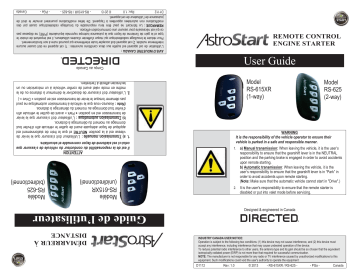 AstroStart RS-625 Owner's Manual | Manualzz