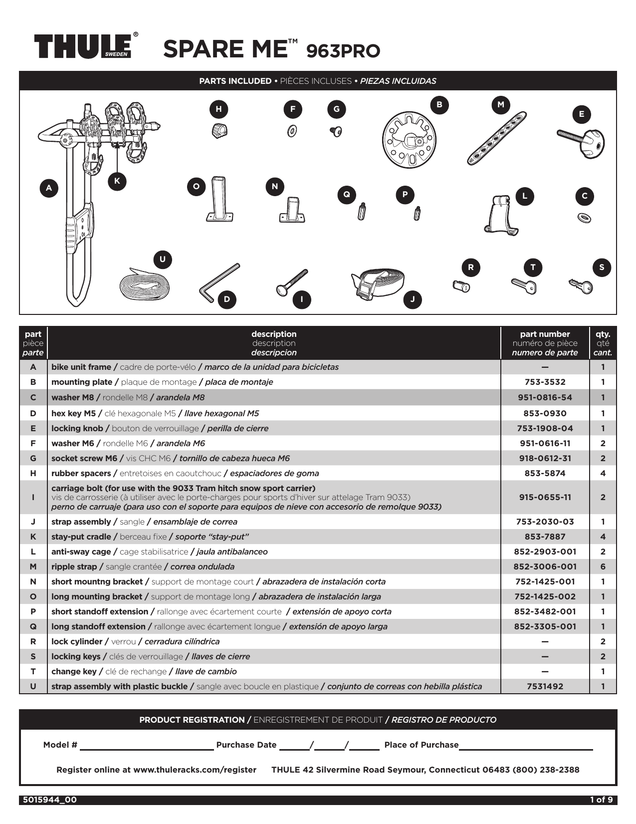 Thule Spare me 963PRO Owner s manual Manualzz