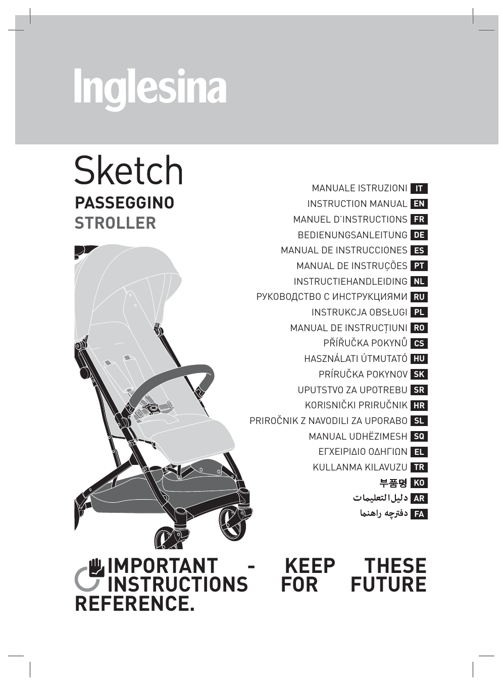 mothercare Inglesina Sketch Stroller 0724564 Guía del usuario