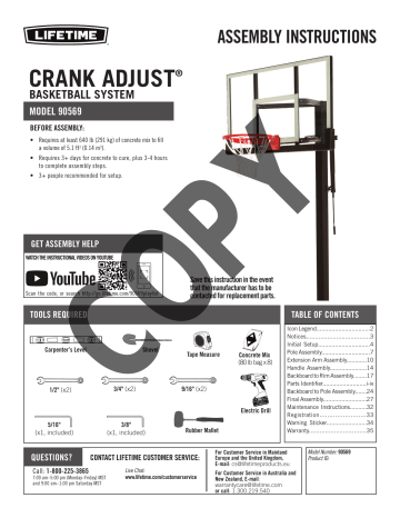 Lifetime Crank Adjust Bolt Down Basketball Hoop (54-Inch Tempered