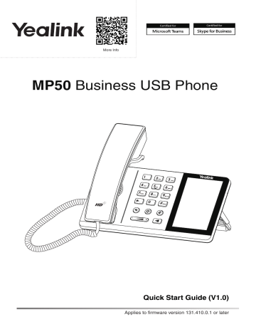 Yealink MP50 V1.0 Quick Start Guide | Manualzz
