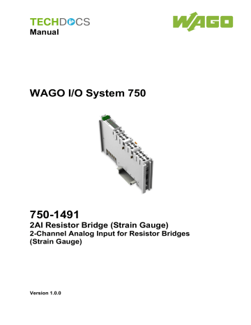 WAGO 2-Channel Analog Input for Resistor Bridges Manual | Manualzz