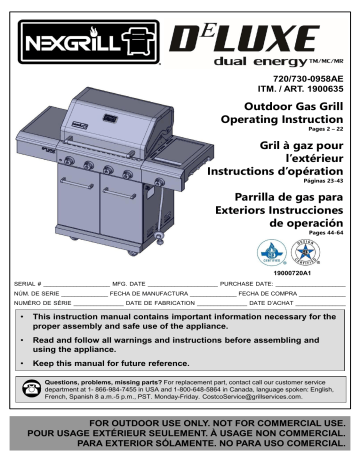 Nexgrill 720-0958AE grill Operating Instruction | Manualzz