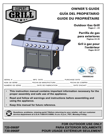 Expert Grill 720-0968F grill Operation Manual | Manualzz