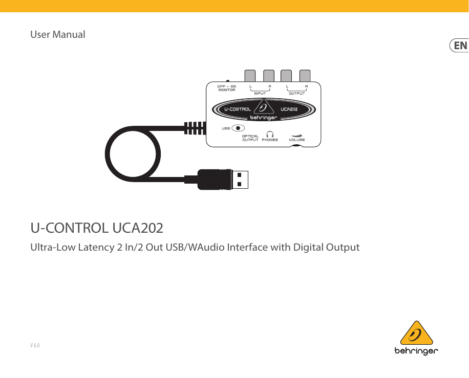 behringer uca202 audio interface manual