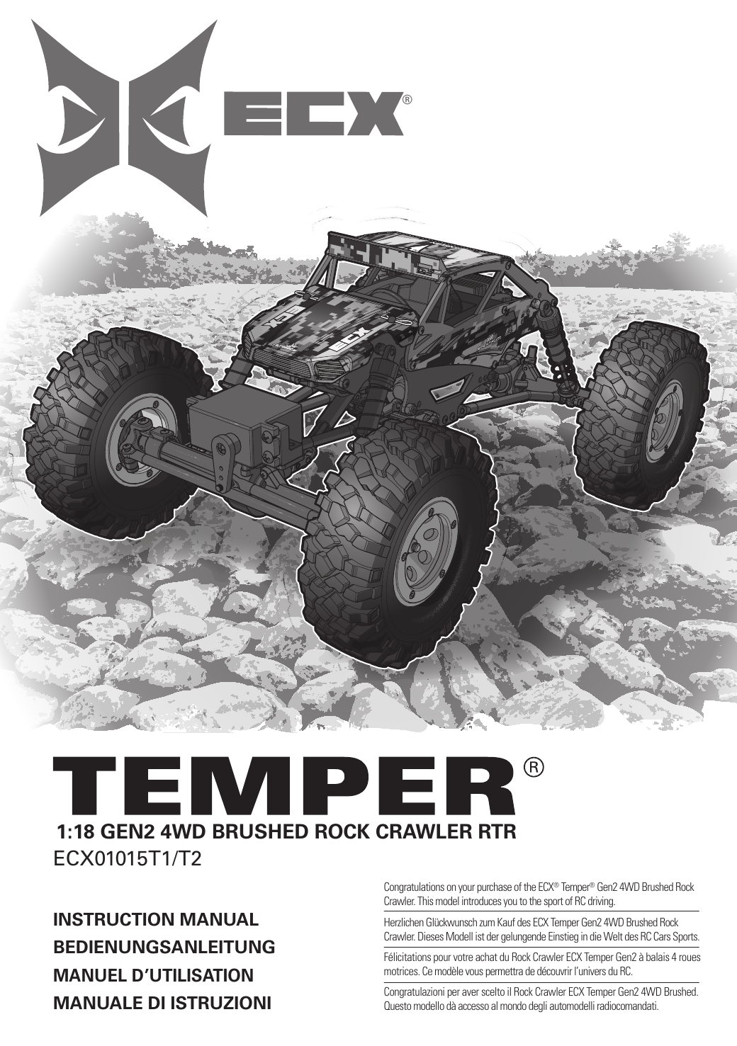 ECX 1/18 Temper 4WD Gen 2 Brushed RTR for sale online Yellow ECX01015T1 