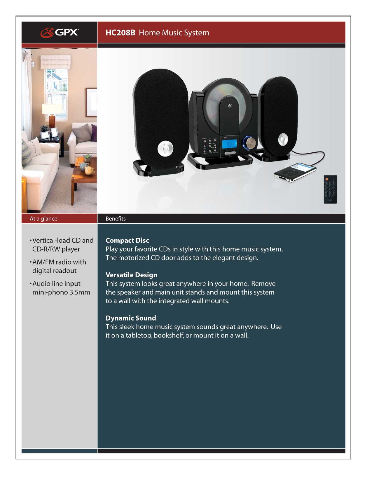 GPX HC208B Specifications | Manualzz