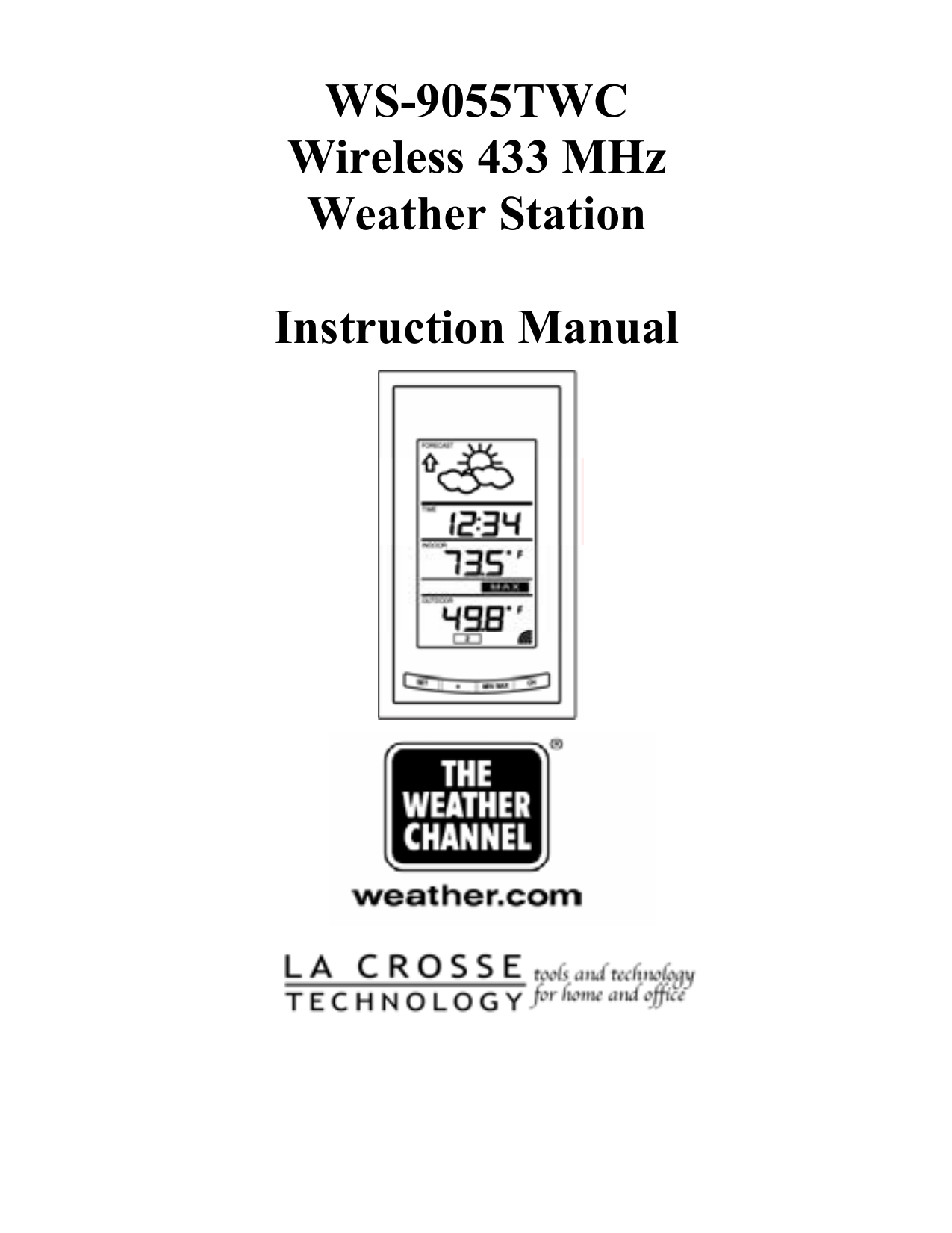 WS-9032U Wireless 433 MHz Weather Station Instruction Manual