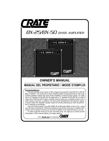 Crate BX-25 Owner's Manual | Manualzz