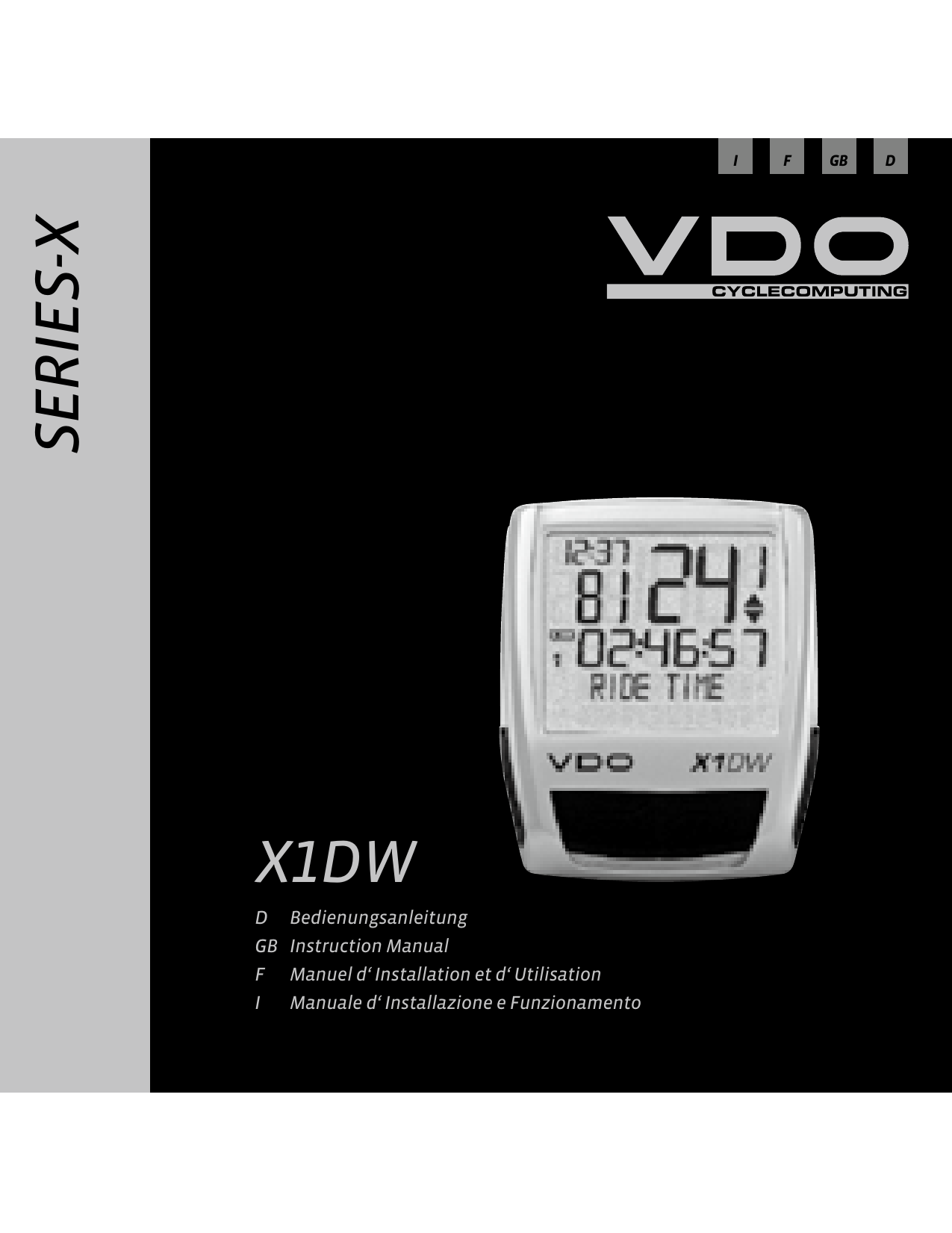 VDO Cyclecomputing CAD-KIT for Series X Bicycle Computer 