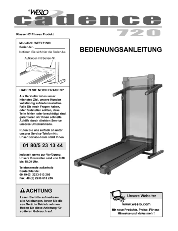 Weslo cadence 720 sale