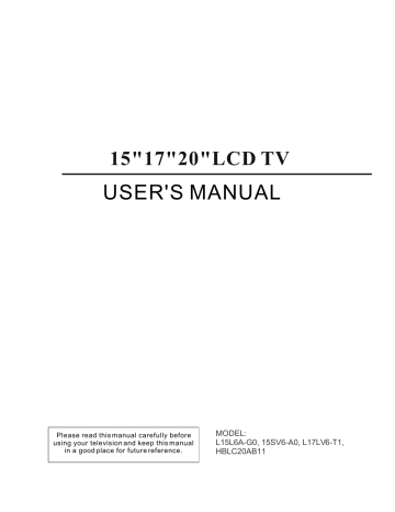 Haier HBLC20AB11, L15L6A-G0, L15SV6-A0, L17LV6-T1 User Manual | Manualzz