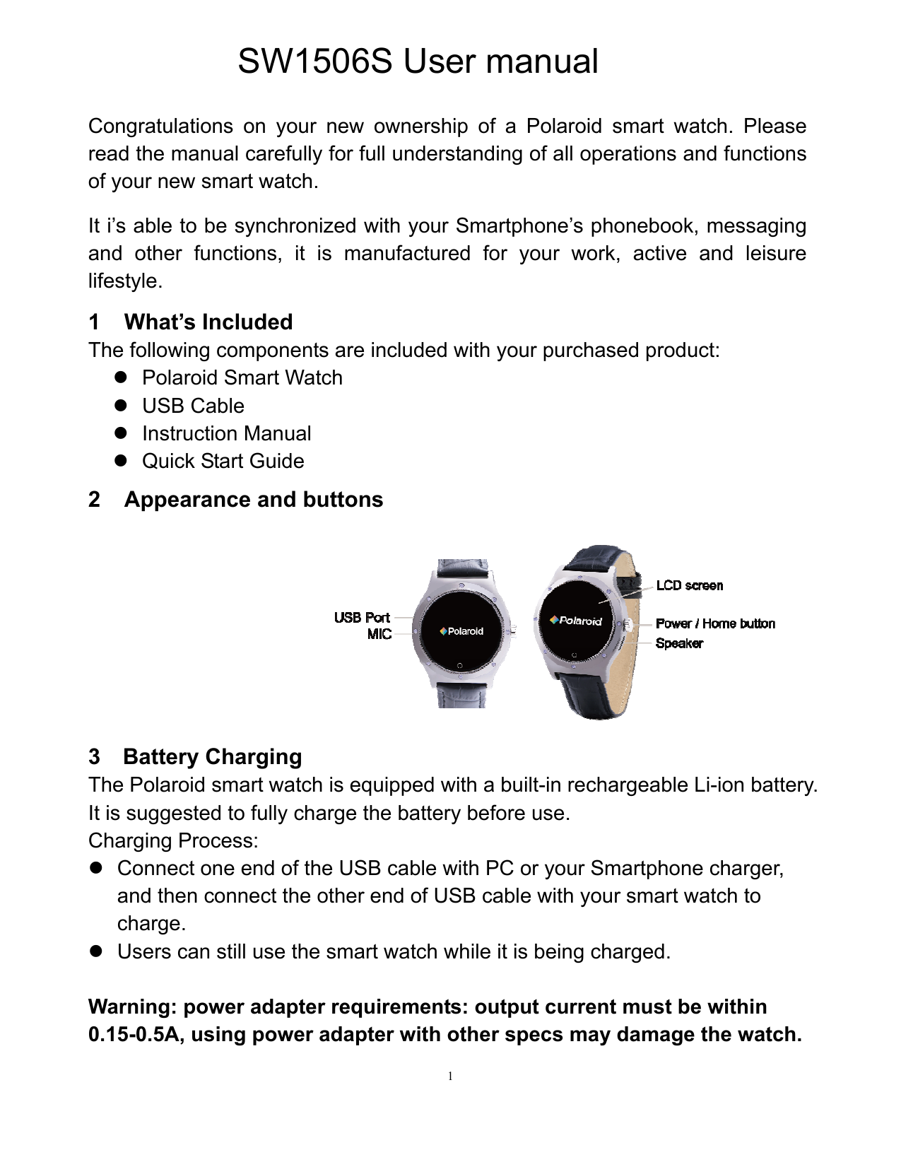 Polaroid smartwatch hot sale sw1502