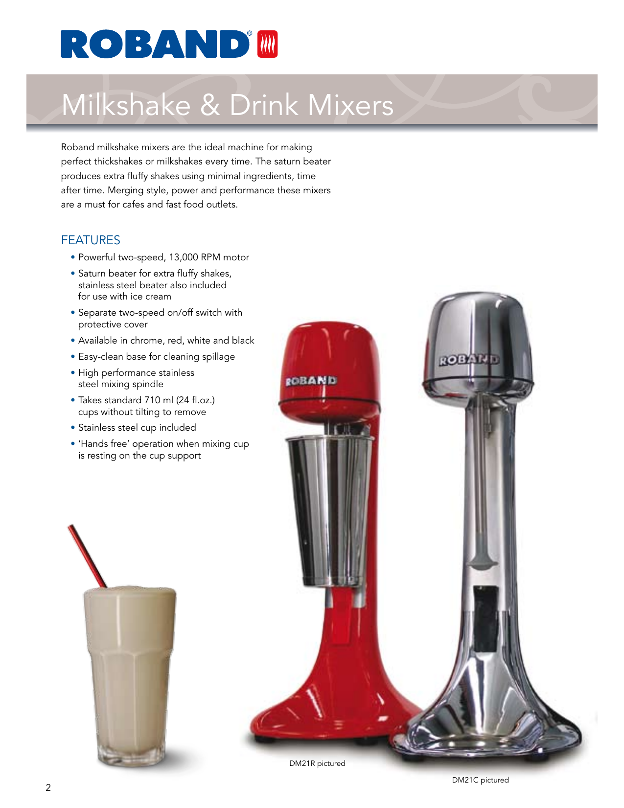 Roband Milkshake mixer - white - 2 speeds