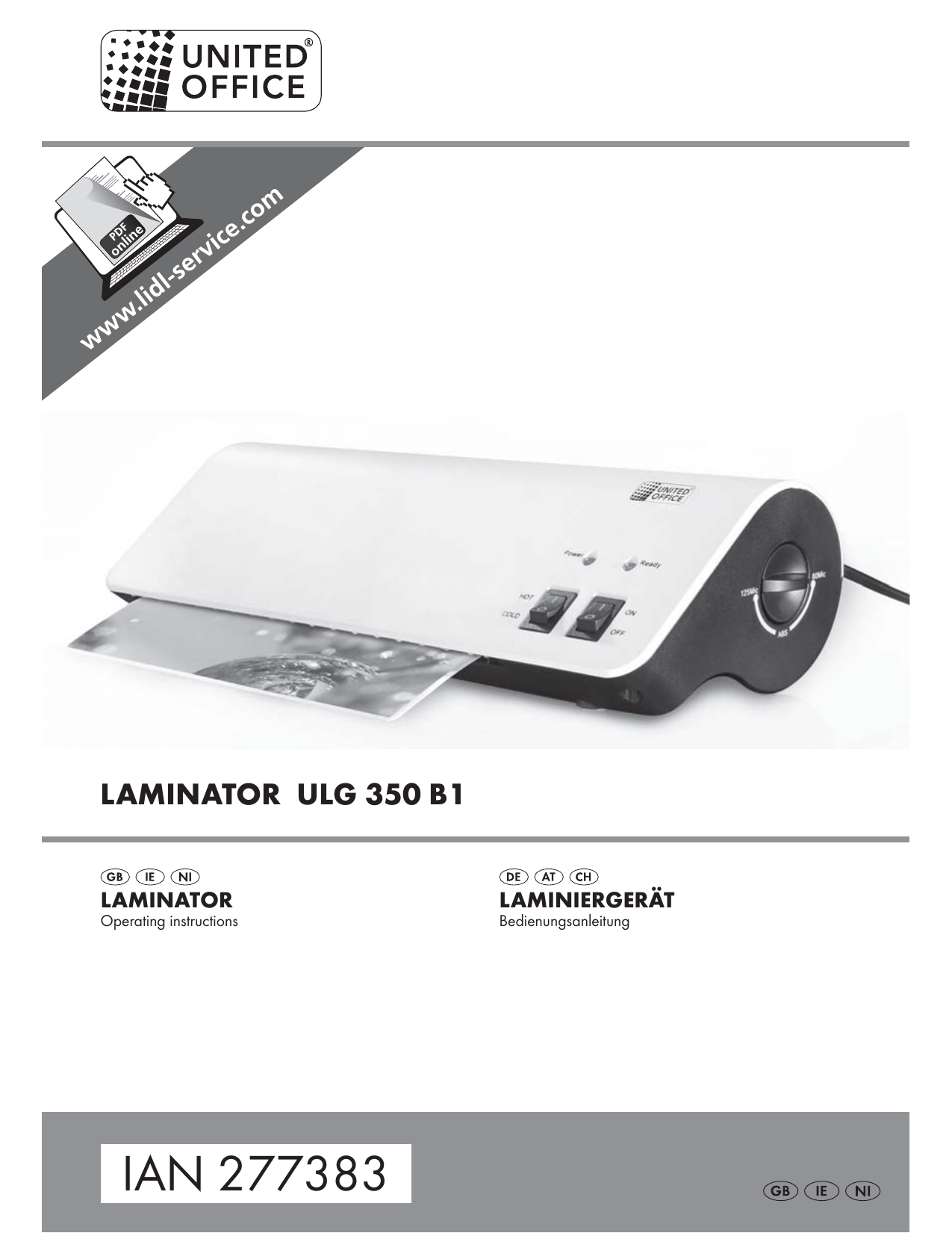 Manualzz ULG B1 | Instructions OFFICE UNITED Manual Operating 350