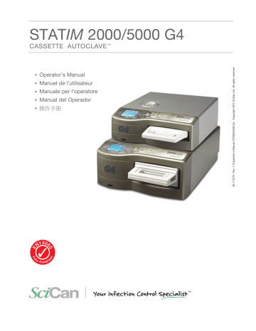 SciCan statim 2000 G4, statim 5000 G4 Operator's Manual | Manualzz