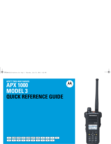 Motorola APX 1000 3, ASTRO APX 1000 Series Manual de usuario | Manualzz