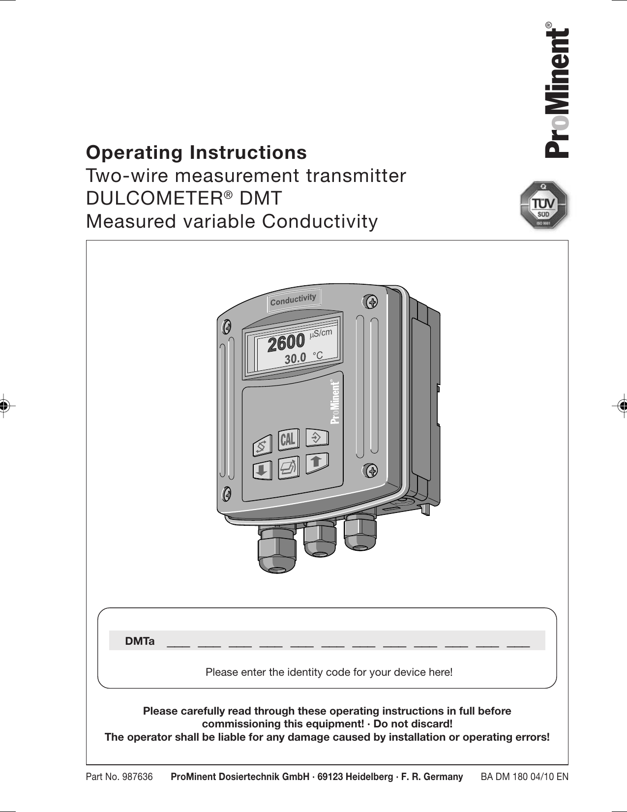 Prominent Duleter Dmt Series User Manual Manualzz